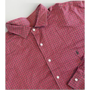 Polo Ralph Lauren Mens 3XB Big Oxford Red Plaid Button Down Long Sleeve Shirt
